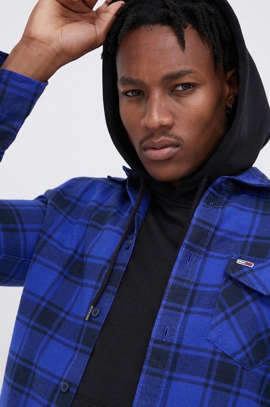 Tommy Jeans Koszula bawełniana DM0DM11322.4890 wzorzyste fioletowy DM0DM11322.4890