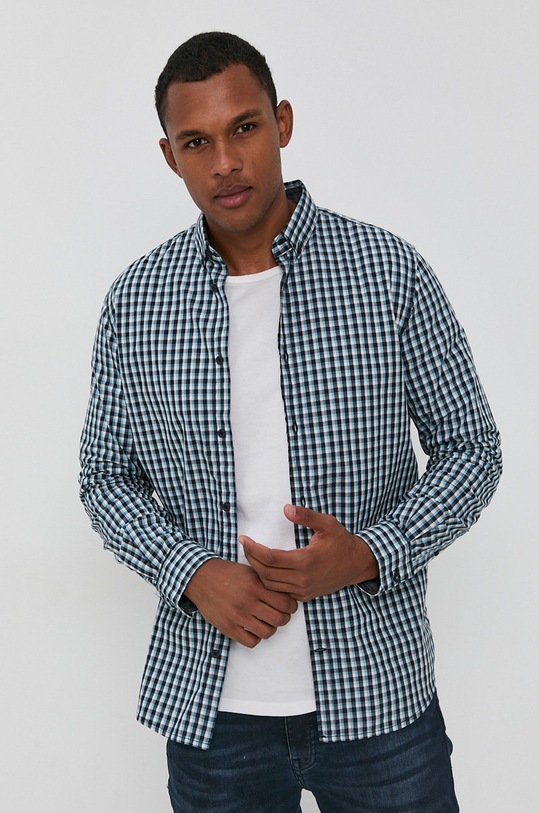 Tom Tailor Koszula bawełniana wzorzyste granatowy 1026856.27531