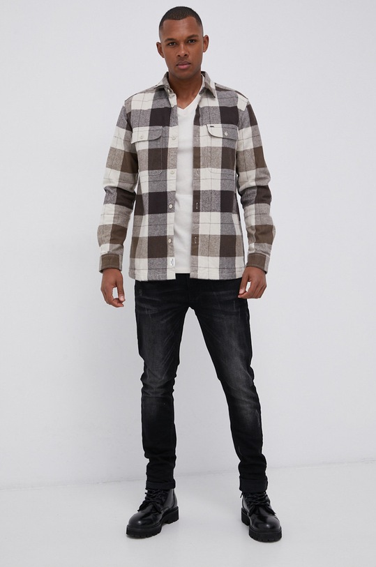 Odzież Only & Sons Koszula bawełniana 22020469 brązowy