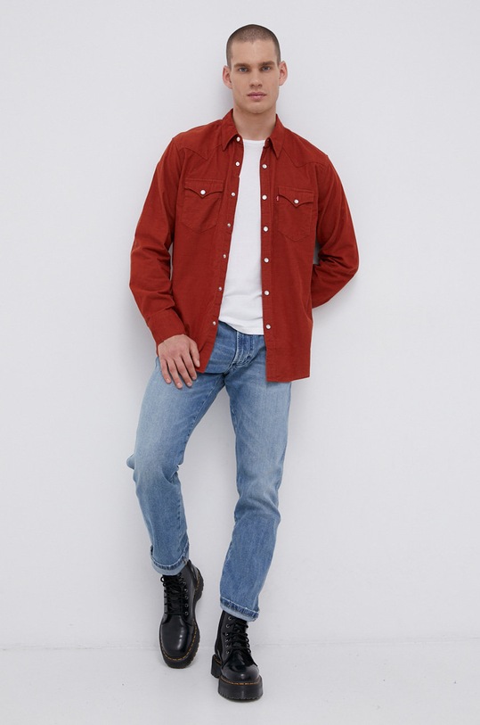 Levi's Koszula sztruksowa bawełna brązowy 85744.0033
