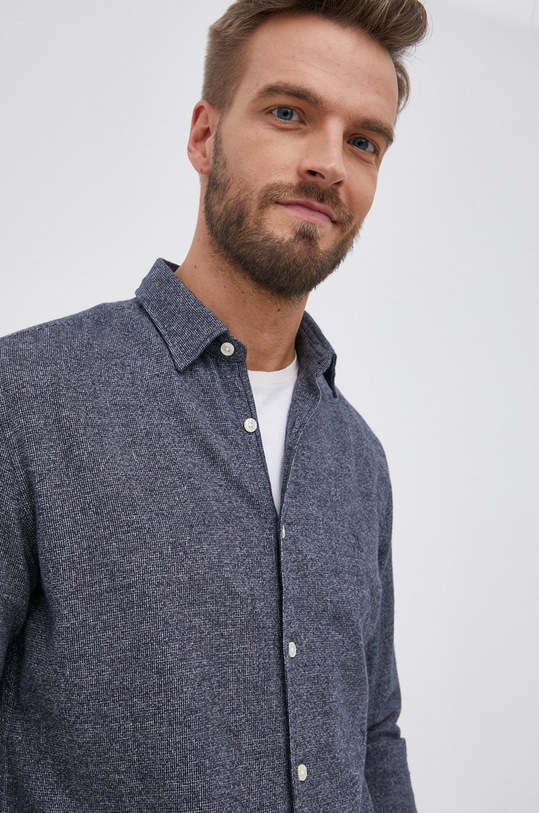 Marc O'Polo Koszula bawełniana regular granatowy 129725042182