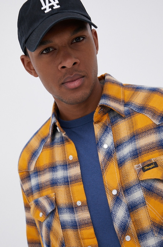 Wrangler Koszula bawełniana wzorzyste pomarańczowy W5D15MXEN