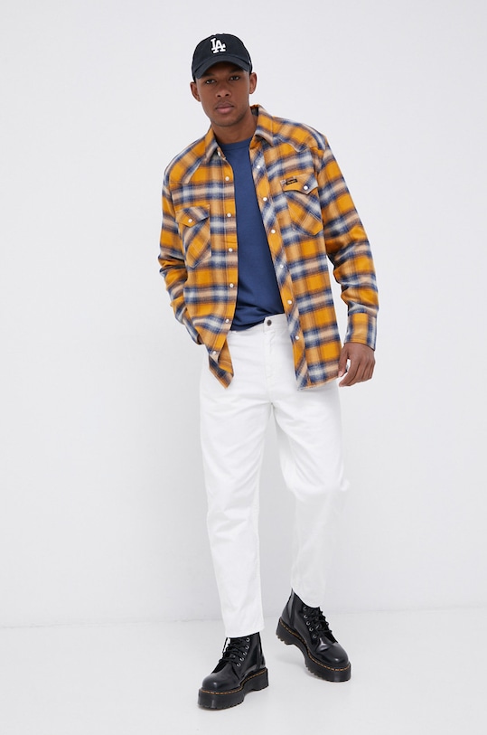 Odzież Wrangler Koszula bawełniana W5D15MXEN pomarańczowy