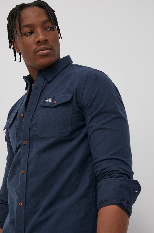 Košile Superdry hladký námořnická modř M4010481A.L6T