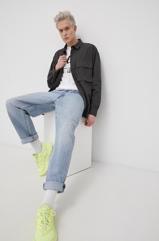 Бавовняна сорочка Dr. Denim casual сірий 2141108B85