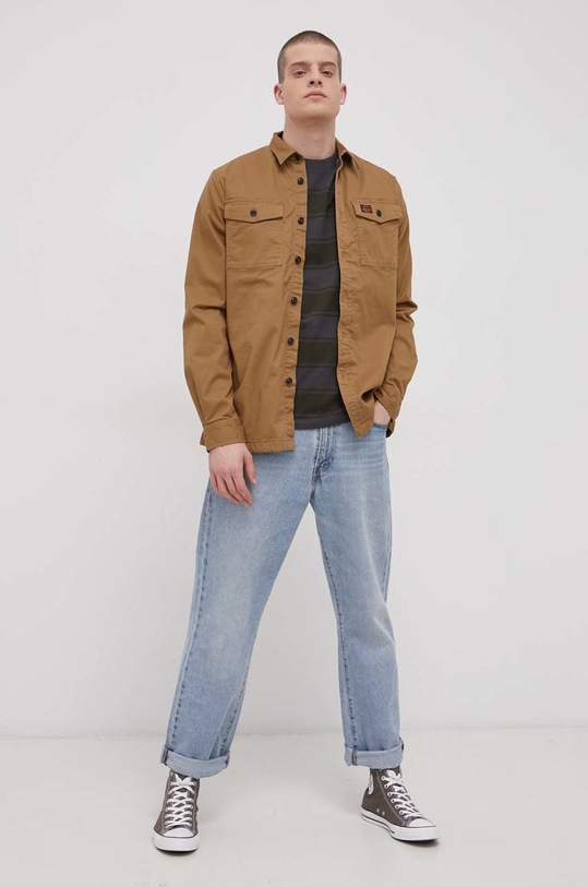 Superdry Koszula M4010464A.PZA brązowy AW21