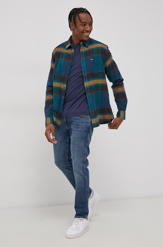 Odzież Wrangler Koszula bawełniana W5A14CXCE multicolor