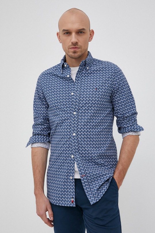 Tommy Hilfiger - Βαμβακερό πουκάμισο MW0MW20585.4890 μπλε