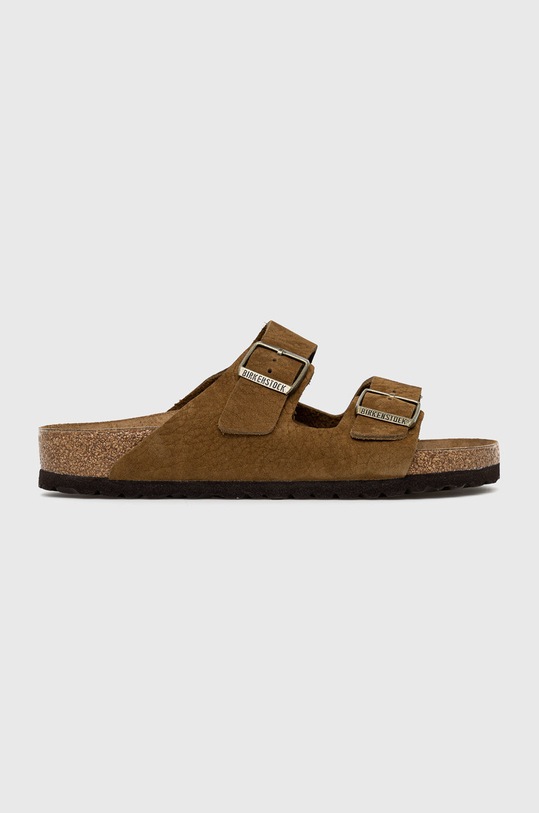 Birkenstock Klapki skórzane brązowy 1020750.Buck.Tea