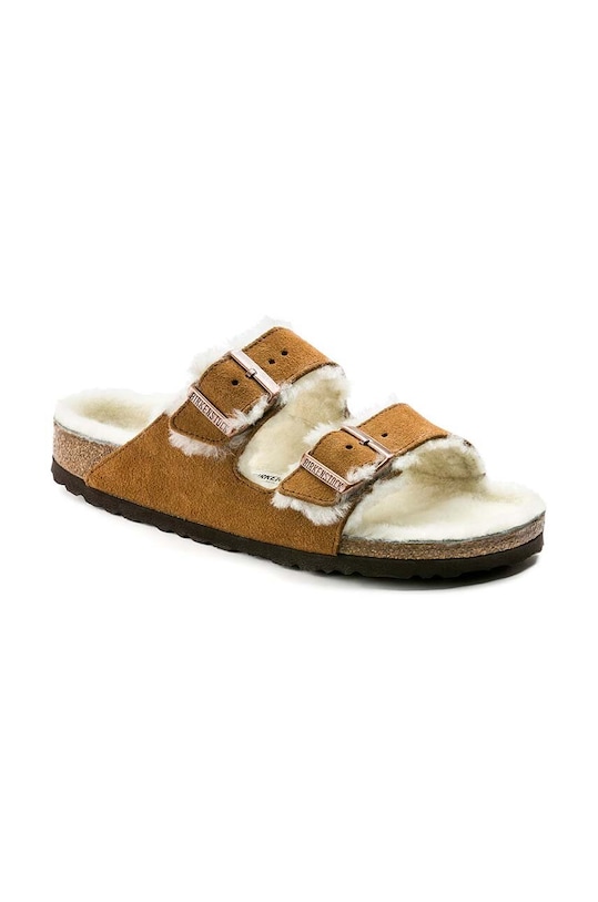 Παντόφλες σουέτ Birkenstock Arizona 1001128 καφέ AW22