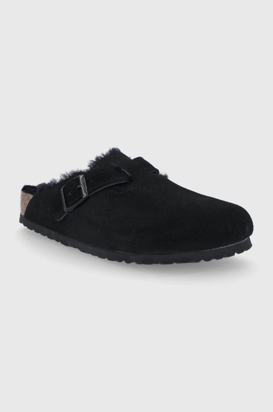 Semišové papuče Birkenstock Boston 259881.BLACK černá AW24