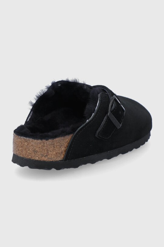 Încălțăminte Birkenstock papuci din piele intoarsa Boston 259883.BLACK negru