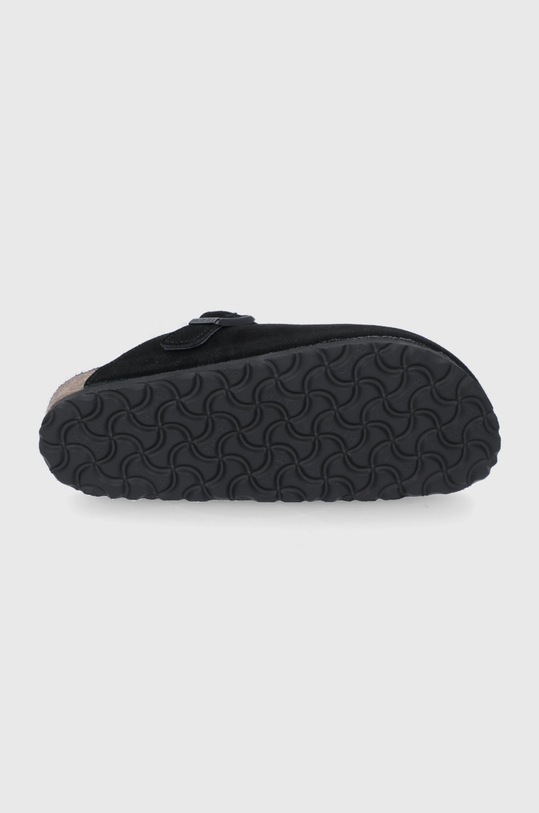 Birkenstock papuci din piele intoarsa Boston 259883.BLACK negru