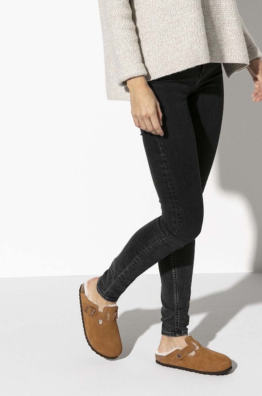 Παντόφλες σουέτ Birkenstock Boston 1001141.Sheepskin.Mink