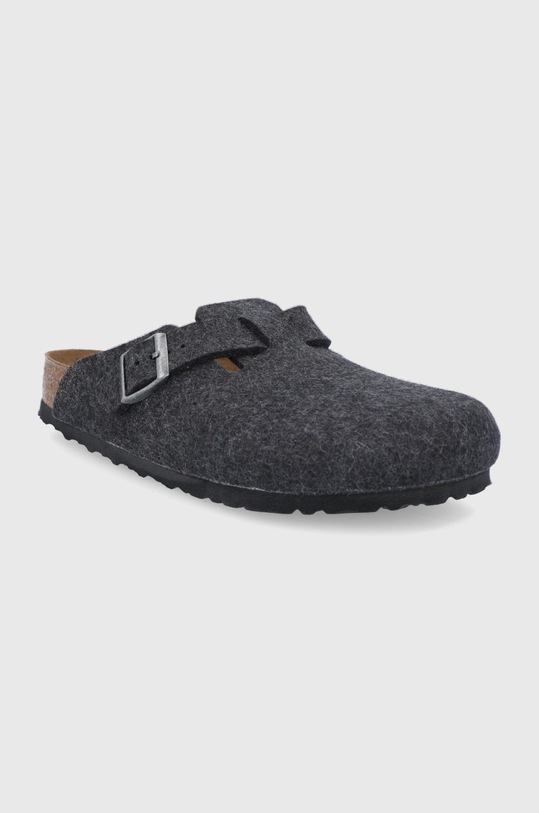 Шерстяные тапочки Birkenstock Boston 160371.Anthracite серый AW25
