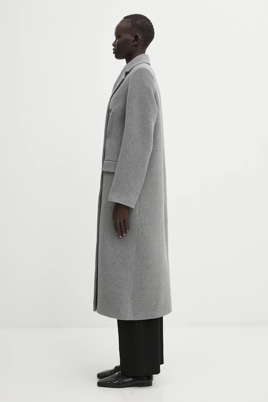 Samsoe Samsoe płaszcz wełniany F20400075 szary AW24