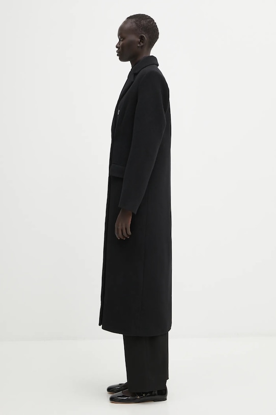 Samsoe Samsoe płaszcz wełniany F20400075 czarny AW24