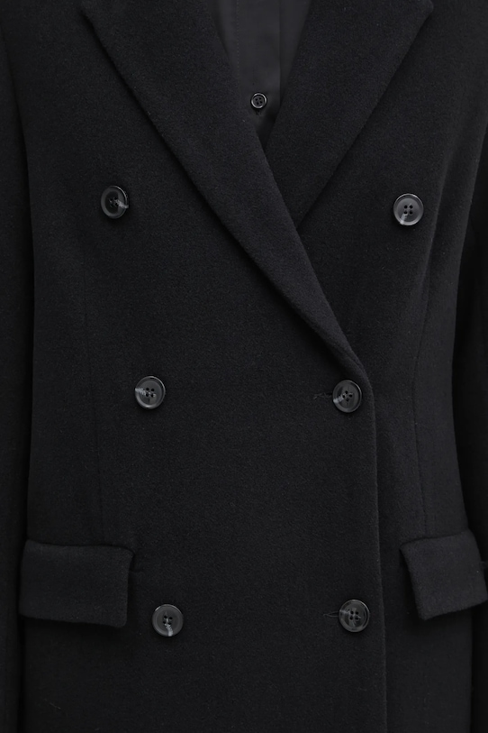 Samsoe Samsoe płaszcz wełniany czarny F20400075