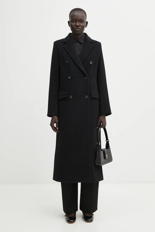 Samsoe Samsoe płaszcz wełniany F20400075 czarny