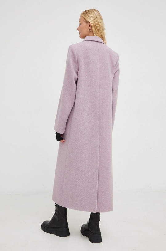 Odzież Samsoe Samsoe płaszcz wełniany F20400075 fioletowy