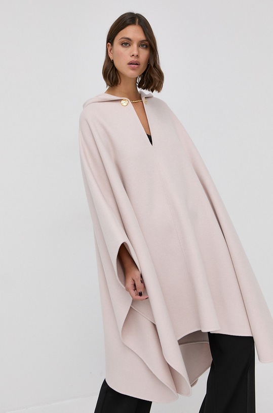 Elisabetta Franchi Poncho wełniane MT04W16E2 różowy AW21