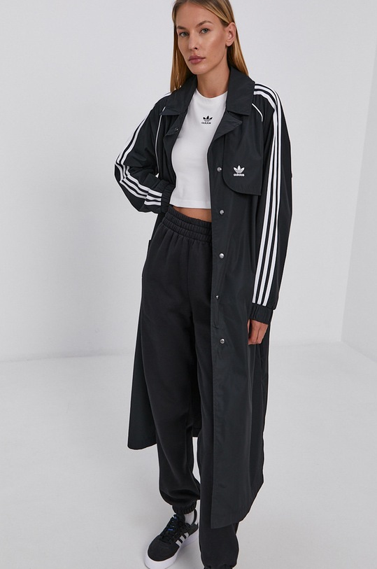 Καμπαρντίνα adidas Originals H35630 μαύρο