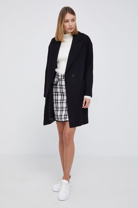 United Colors of Benetton Płaszcz wełniany 2DK65K384.100 czarny AW21