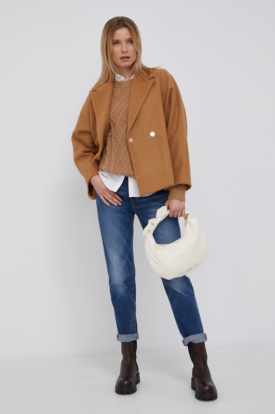 Sisley Kurtka 2OYZ525J7.10G brązowy AW21