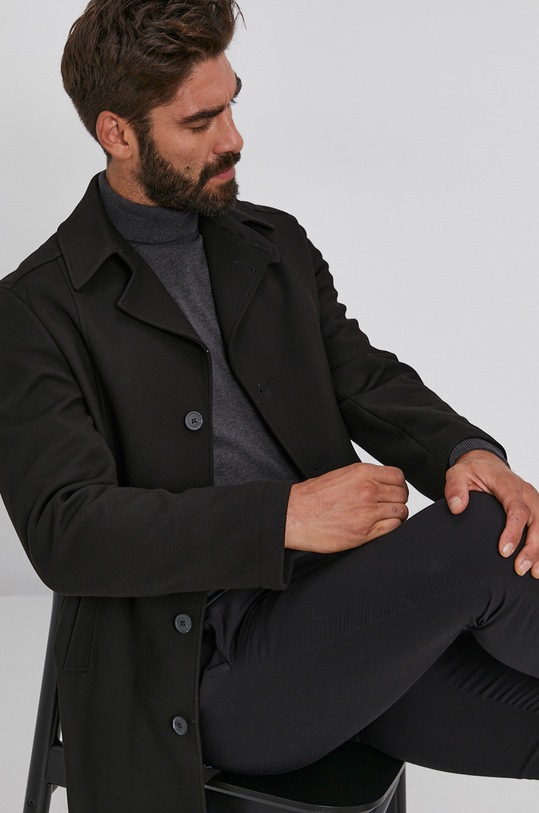 Selected Homme Płaszcz bez kaptura czarny 16079347