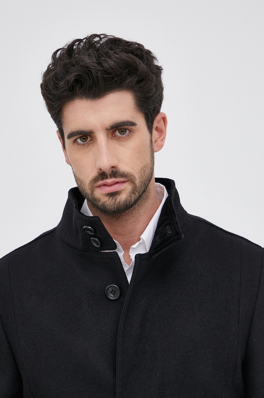 Vlněný kabát Karl Lagerfeld černá 512799.455713