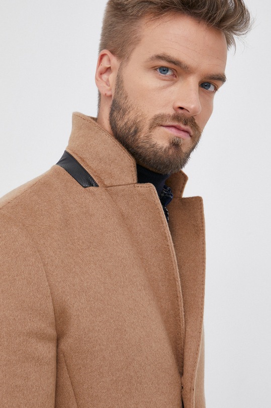 Vlnený kabát Hugo béžová 50459763