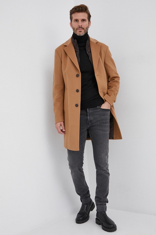 Joop! Płaszcz wełniany 30027793 beżowy AW21