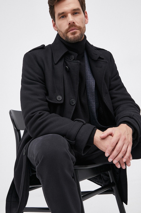 Παλτό Drykorn μαλλί μαύρο 45108.1000