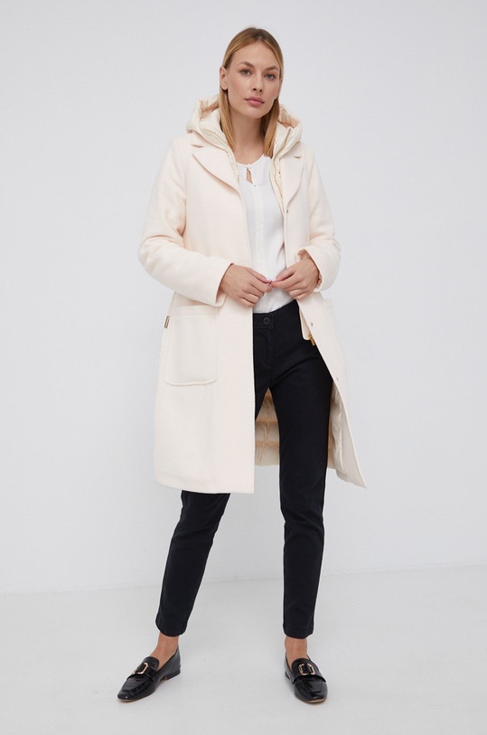 Woolrich Płaszcz wełniany CFWWOU0499FRUT2705 beżowy AW21