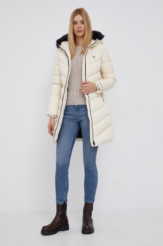 Calvin Klein Jeans Kurtka puchowa J20J216888.4890 J20J216888.4890 beżowy AW21