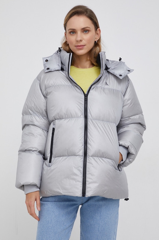 Пуховая куртка Calvin Klein Jeans с утеплением серый J20J216884.4890