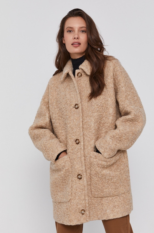 Marc O'Polo Płaszcz bez kaptura beżowy 108038570115