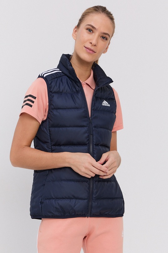Αθλητικό πουπουλένιο γιλέκο adidas Performance GT9137 σκούρο μπλε SS22
