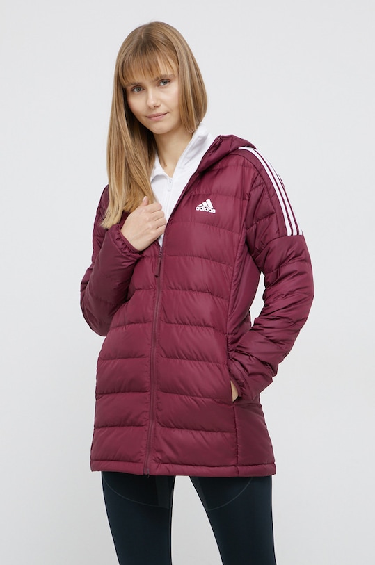 Páperová bunda adidas Performance GT9143 jemné zateplenie fialová GT9143