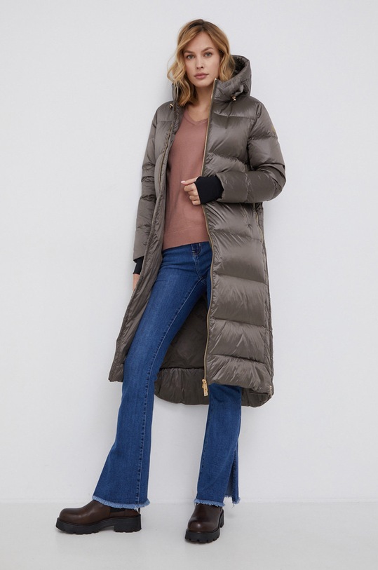 Péřová bunda People of Shibuya s podšívkou hnědá KINUJOPM835