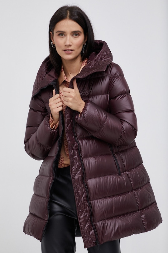 Péřová bunda Hetrego s podšívkou burgundské 8L715