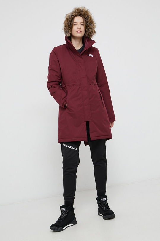 Bunda parka The North Face W RECYCLED ZANECK PARKA parka burgundské NF0A4M8YD4S1