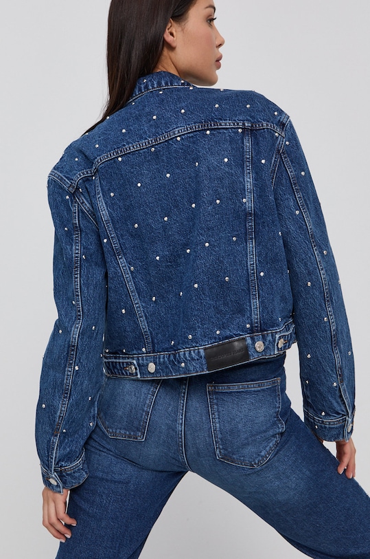 The Kooples Kurtka jeansowa bez kaptura niebieski FBLO23000J