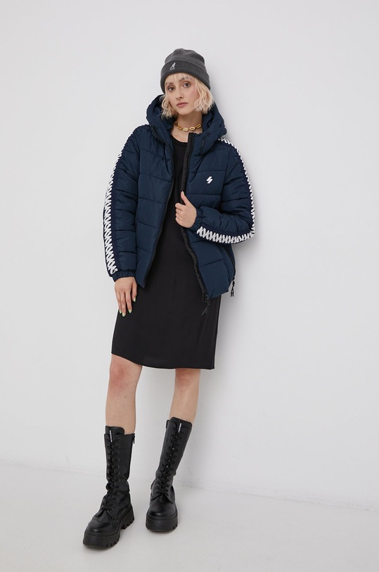 Superdry rövid kabát szigetelt sötétkék W5011045A.JKE