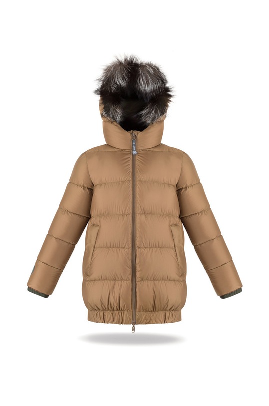 Fluff Kurtka puchowa dziecięca bomber.jacket pomarańczowy AW21