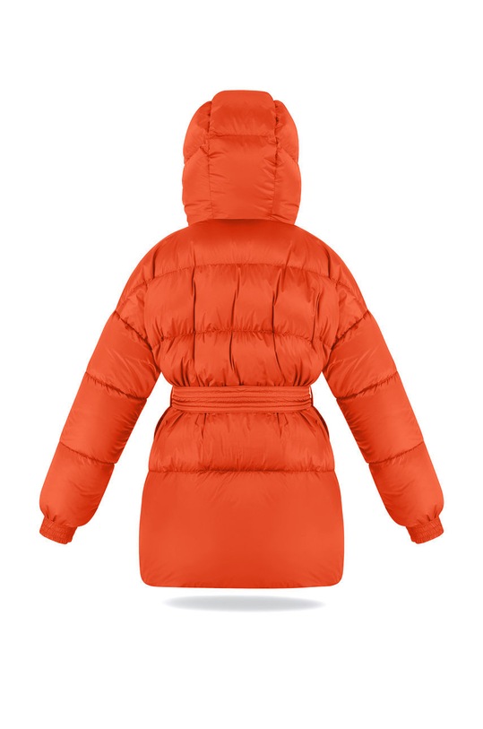 Dziewczynka Fluff Kurtka puchowa dziecięca Military.jacket pomarańczowy
