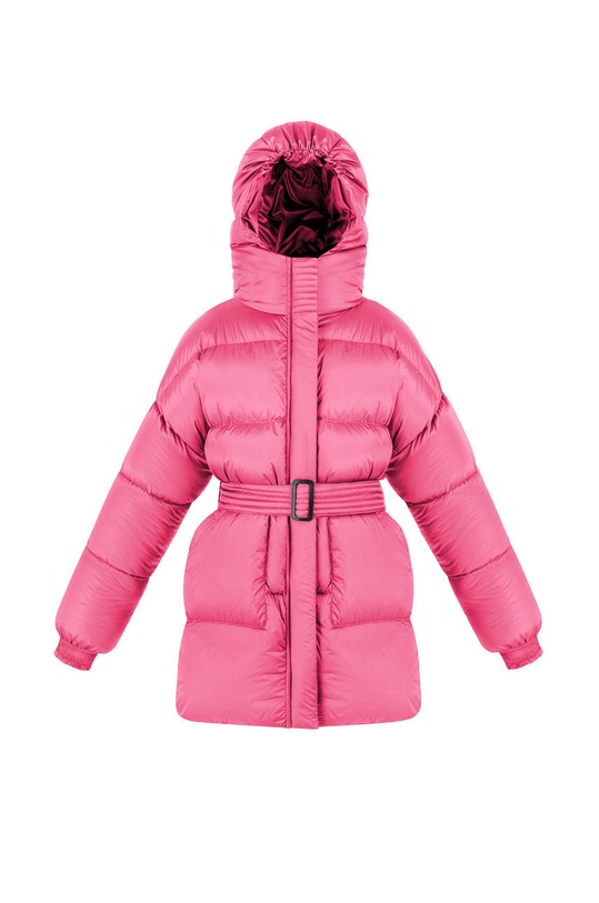 Fluff Geacă de puf pentru copii cu captuseala roz Military.jacket