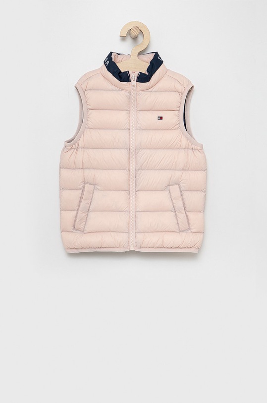 Dětská péřová vesta Tommy Hilfiger bez podšívky růžová KS0KS00170.4890