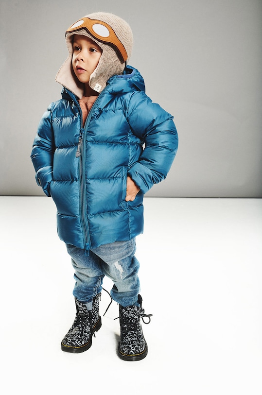 Fluff Geacă de puf pentru copii cu captuseala albastru Big.Puffer.jacket