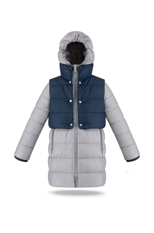 Fluff Kurtka puchowa dziecięca Jacket.vest szary AW21